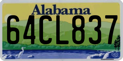 AL license plate 64CL837