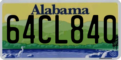 AL license plate 64CL840