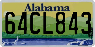 AL license plate 64CL843