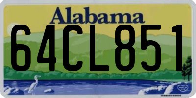 AL license plate 64CL851