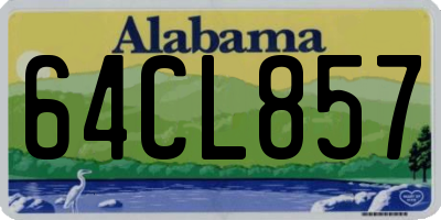 AL license plate 64CL857