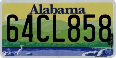 AL license plate 64CL858