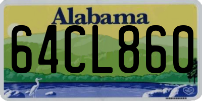 AL license plate 64CL860