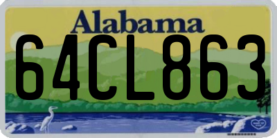 AL license plate 64CL863