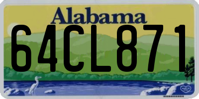 AL license plate 64CL871