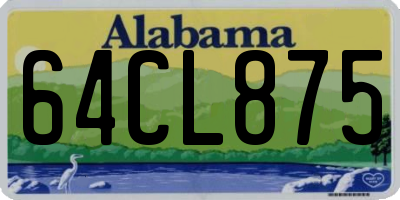 AL license plate 64CL875