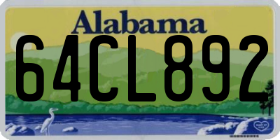 AL license plate 64CL892