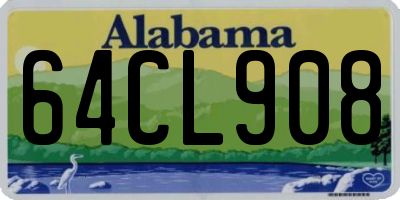 AL license plate 64CL908