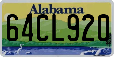 AL license plate 64CL920