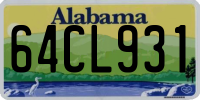 AL license plate 64CL931