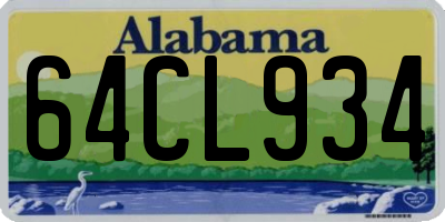 AL license plate 64CL934