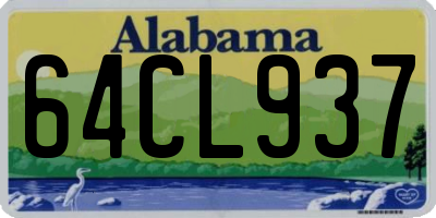 AL license plate 64CL937