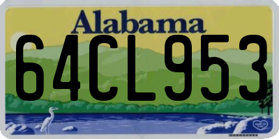AL license plate 64CL953