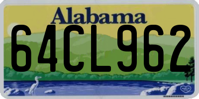AL license plate 64CL962