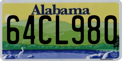 AL license plate 64CL980