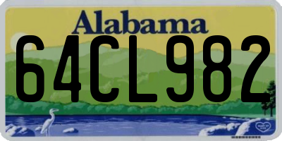 AL license plate 64CL982
