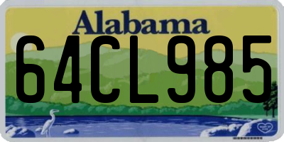 AL license plate 64CL985