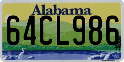 AL license plate 64CL986