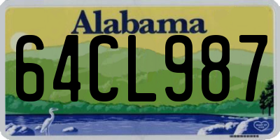 AL license plate 64CL987