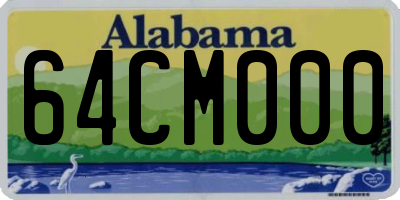 AL license plate 64CM000