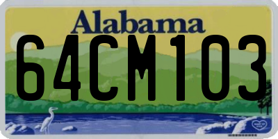 AL license plate 64CM103