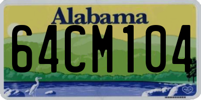 AL license plate 64CM104