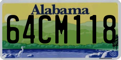 AL license plate 64CM118