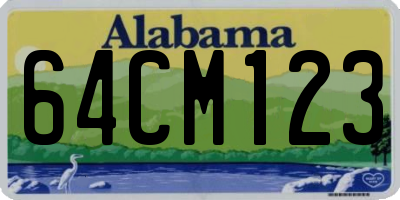 AL license plate 64CM123