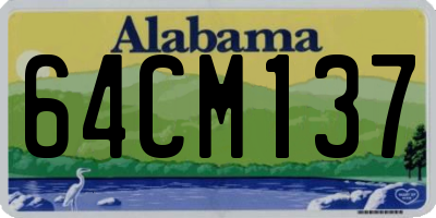 AL license plate 64CM137