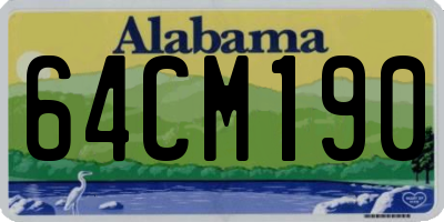 AL license plate 64CM190