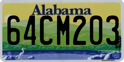 AL license plate 64CM203