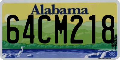 AL license plate 64CM218