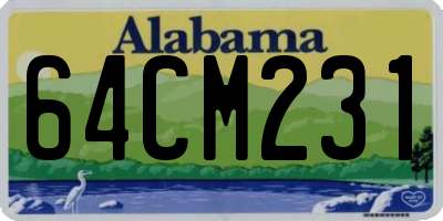 AL license plate 64CM231