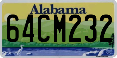 AL license plate 64CM232