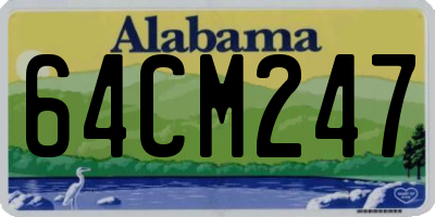 AL license plate 64CM247
