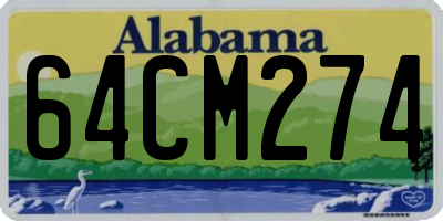 AL license plate 64CM274