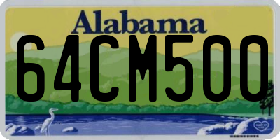 AL license plate 64CM500