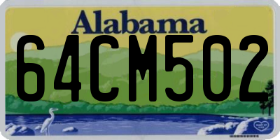 AL license plate 64CM502