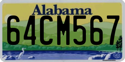 AL license plate 64CM567