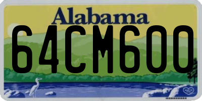 AL license plate 64CM600