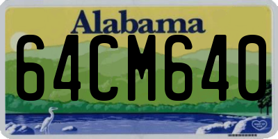 AL license plate 64CM640