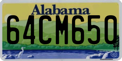 AL license plate 64CM650