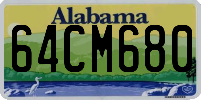 AL license plate 64CM680