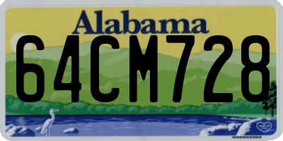 AL license plate 64CM728