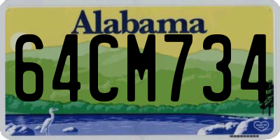 AL license plate 64CM734