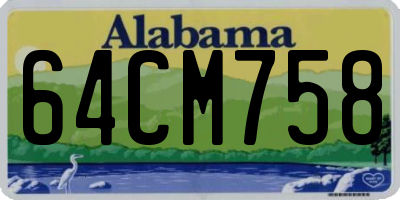 AL license plate 64CM758