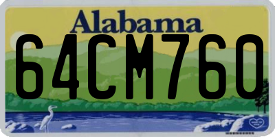 AL license plate 64CM760