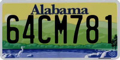 AL license plate 64CM781