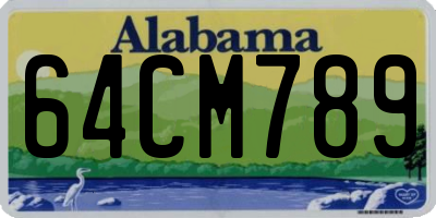 AL license plate 64CM789