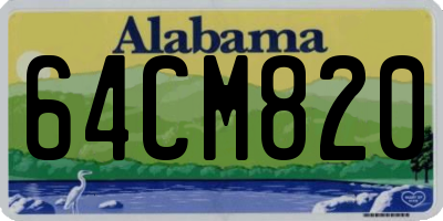 AL license plate 64CM820